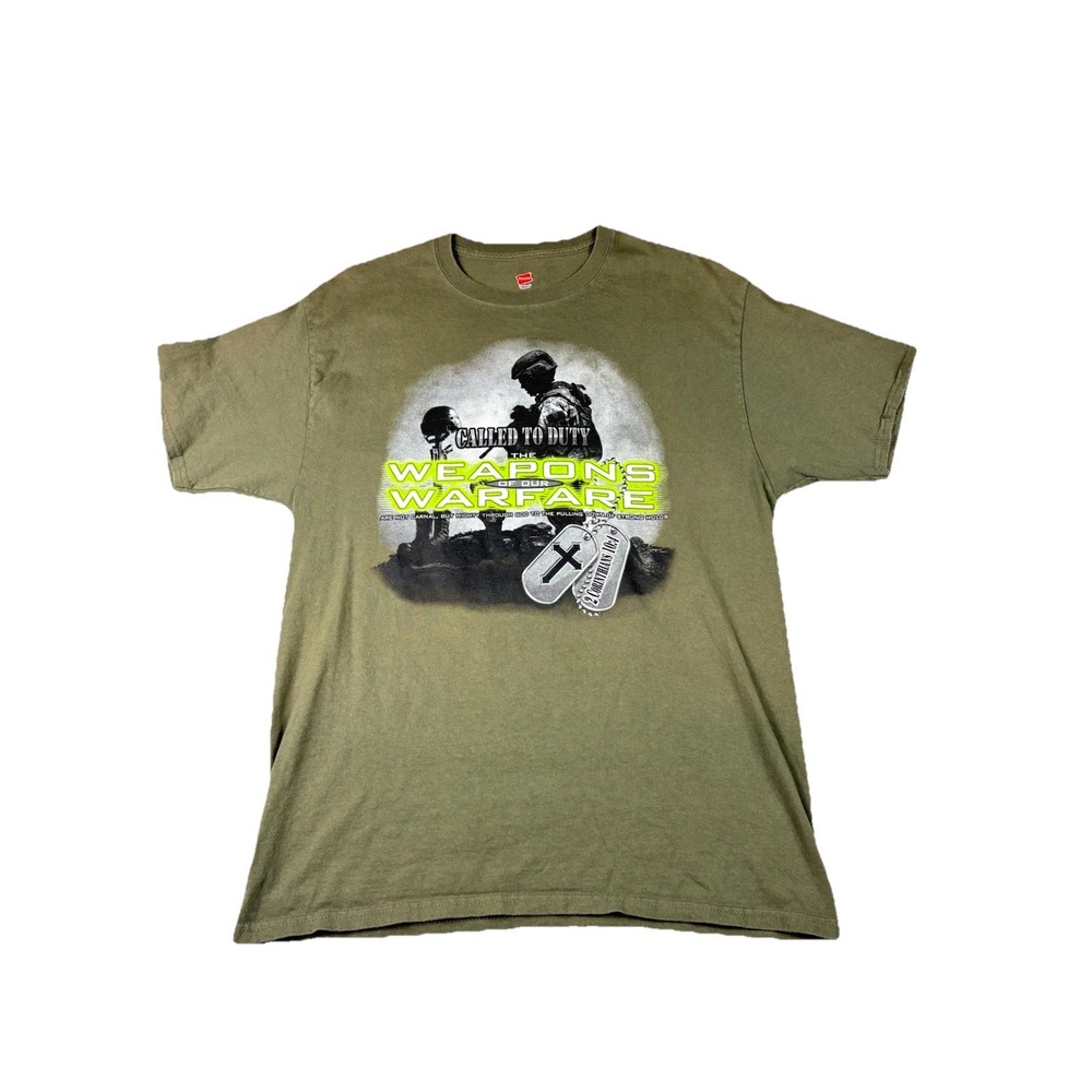 Called To Duty The Weapons Of Our Warfare 2 Corinthians 10:4 Green T-Shirt L